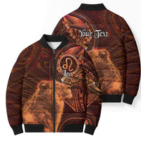 Personalised Polynesia Zodiac Leo Bomber Puffer Jacket Galaxy Polynesian Pattern Chest Tattoo Style LT14 - Polynesian Pride