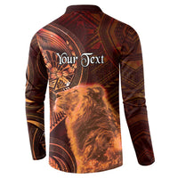 Personalised Polynesia Zodiac Leo Button Sweatshirt Galaxy Polynesian Pattern Chest Tattoo Style LT14 - Polynesian Pride