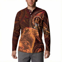 Personalised Polynesia Zodiac Leo Button Sweatshirt Galaxy Polynesian Pattern Chest Tattoo Style LT14 - Polynesian Pride