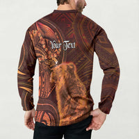 Personalised Polynesia Zodiac Leo Button Sweatshirt Galaxy Polynesian Pattern Chest Tattoo Style LT14 - Polynesian Pride