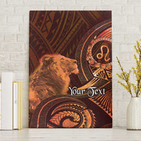 Personalised Polynesia Zodiac Leo Canvas Wall Art Galaxy Polynesian Pattern Chest Tattoo Style LT14 Without Frame Orange - Polynesian Pride