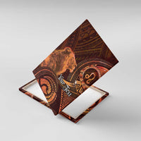 Personalised Polynesia Zodiac Leo Canvas Wall Art Galaxy Polynesian Pattern Chest Tattoo Style LT14 With Frame Orange - Polynesian Pride