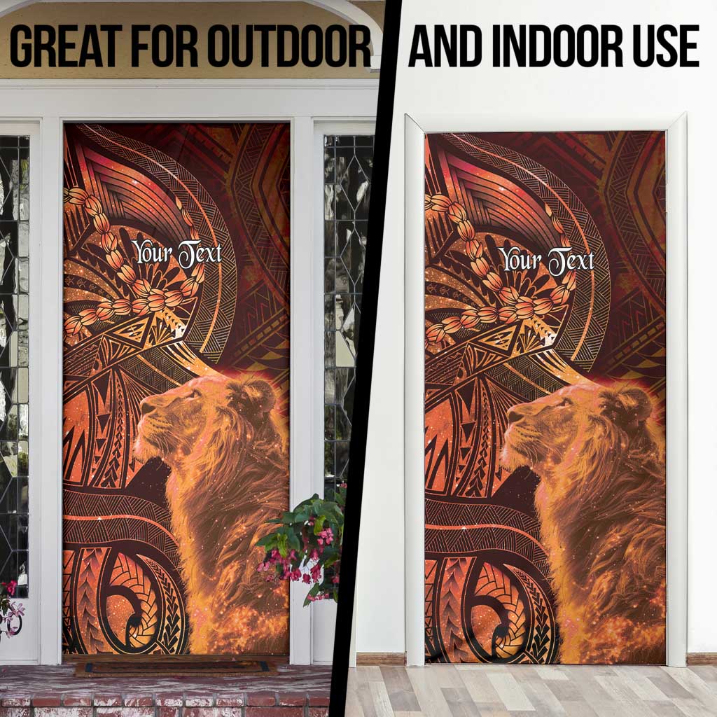 Personalised Polynesia Zodiac Leo Door Cover Galaxy Polynesian Pattern Chest Tattoo Style LT14 - Polynesian Pride