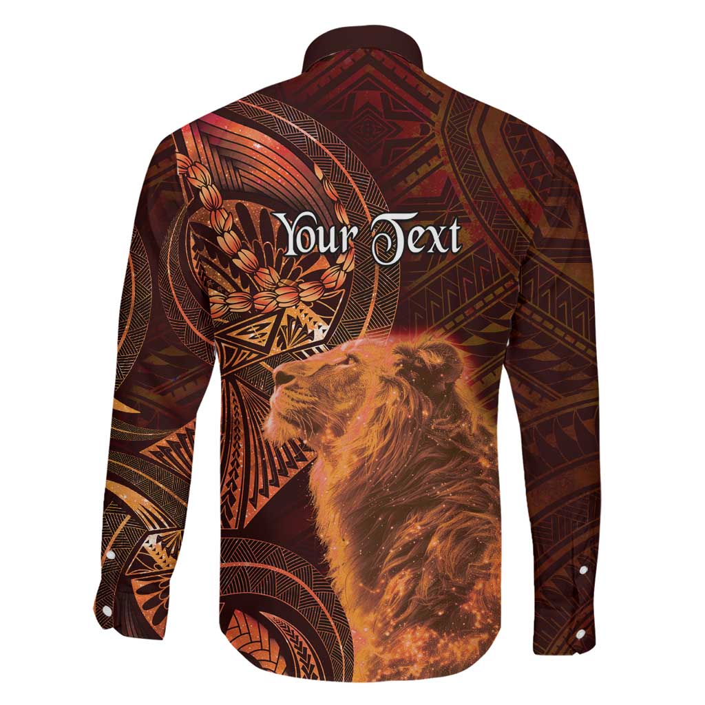 Personalised Polynesia Zodiac Leo Family Matching Off The Shoulder Long Sleeve Dress and Hawaiian Shirt Galaxy Polynesian Pattern Chest Tattoo Style LT14 - Polynesian Pride