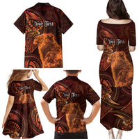 Personalised Polynesia Zodiac Leo Family Matching Puletasi and Hawaiian Shirt Galaxy Polynesian Pattern Chest Tattoo Style LT14 - Polynesian Pride