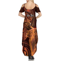 Personalised Polynesia Zodiac Leo Family Matching Summer Maxi Dress and Hawaiian Shirt Galaxy Polynesian Pattern Chest Tattoo Style LT14 - Polynesian Pride
