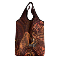 Personalised Polynesia Zodiac Leo Grocery Bag Galaxy Polynesian Pattern Chest Tattoo Style