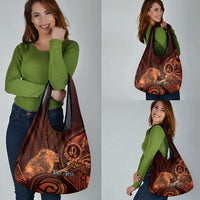 Personalised Polynesia Zodiac Leo Grocery Bag Galaxy Polynesian Pattern Chest Tattoo Style
