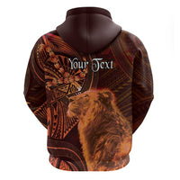 Personalised Polynesia Zodiac Leo Hoodie Galaxy Polynesian Pattern Chest Tattoo Style