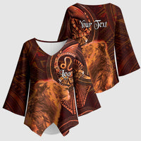 Personalised Polynesia Zodiac Leo Kimono Sleeve Blouse Galaxy Polynesian Pattern Chest Tattoo Style LT14 - Polynesian Pride