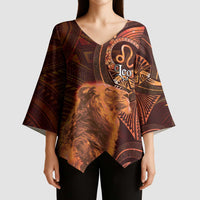 Personalised Polynesia Zodiac Leo Kimono Sleeve Blouse Galaxy Polynesian Pattern Chest Tattoo Style LT14 - Polynesian Pride