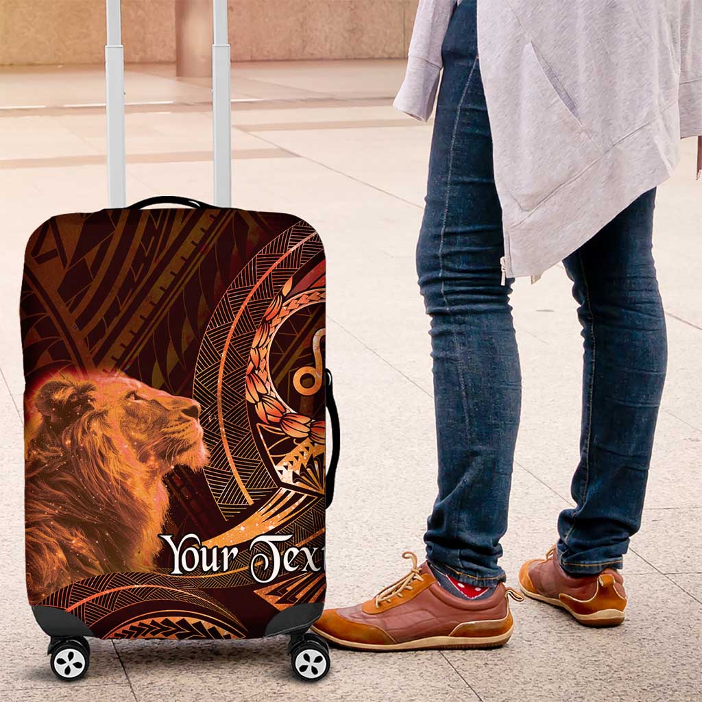 Personalised Polynesia Zodiac Leo Luggage Cover Galaxy Polynesian Pattern Chest Tattoo Style LT14 Orange - Polynesian Pride