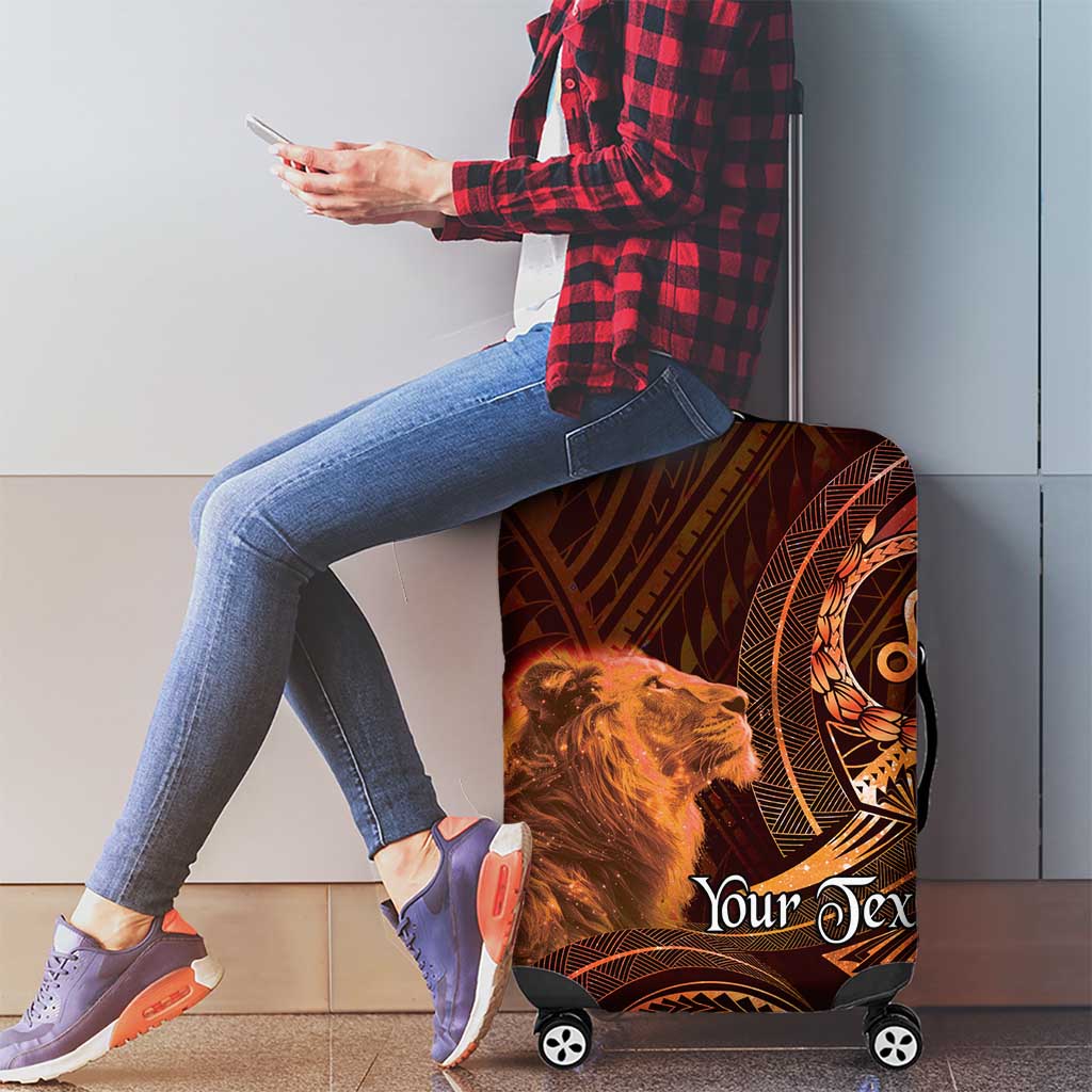 Personalised Polynesia Zodiac Leo Luggage Cover Galaxy Polynesian Pattern Chest Tattoo Style LT14 - Polynesian Pride
