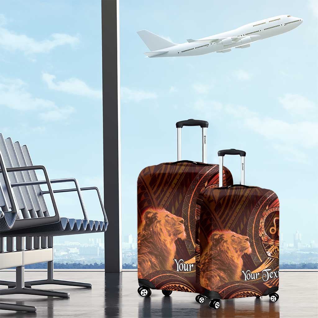 Personalised Polynesia Zodiac Leo Luggage Cover Galaxy Polynesian Pattern Chest Tattoo Style LT14 - Polynesian Pride