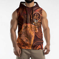 Personalised Polynesia Zodiac Leo Sleeveless Hoodie Galaxy Polynesian Pattern Chest Tattoo Style LT14 - Polynesian Pride