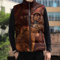 Personalised Polynesia Zodiac Leo Sleeveless Puffer Jacket Galaxy Polynesian Pattern Chest Tattoo Style LT14 - Polynesian Pride