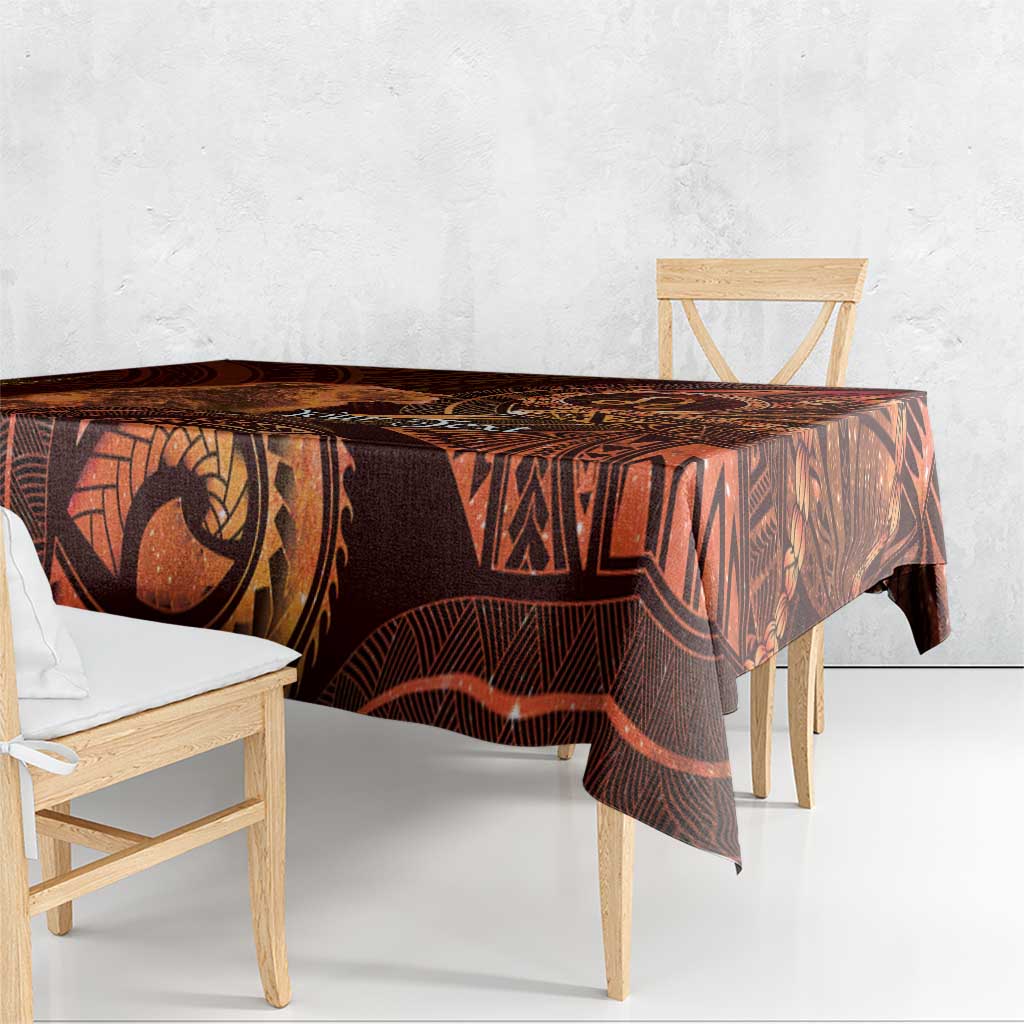 Personalised Polynesia Zodiac Leo Tablecloth Galaxy Polynesian Pattern Chest Tattoo Style LT14 - Polynesian Pride