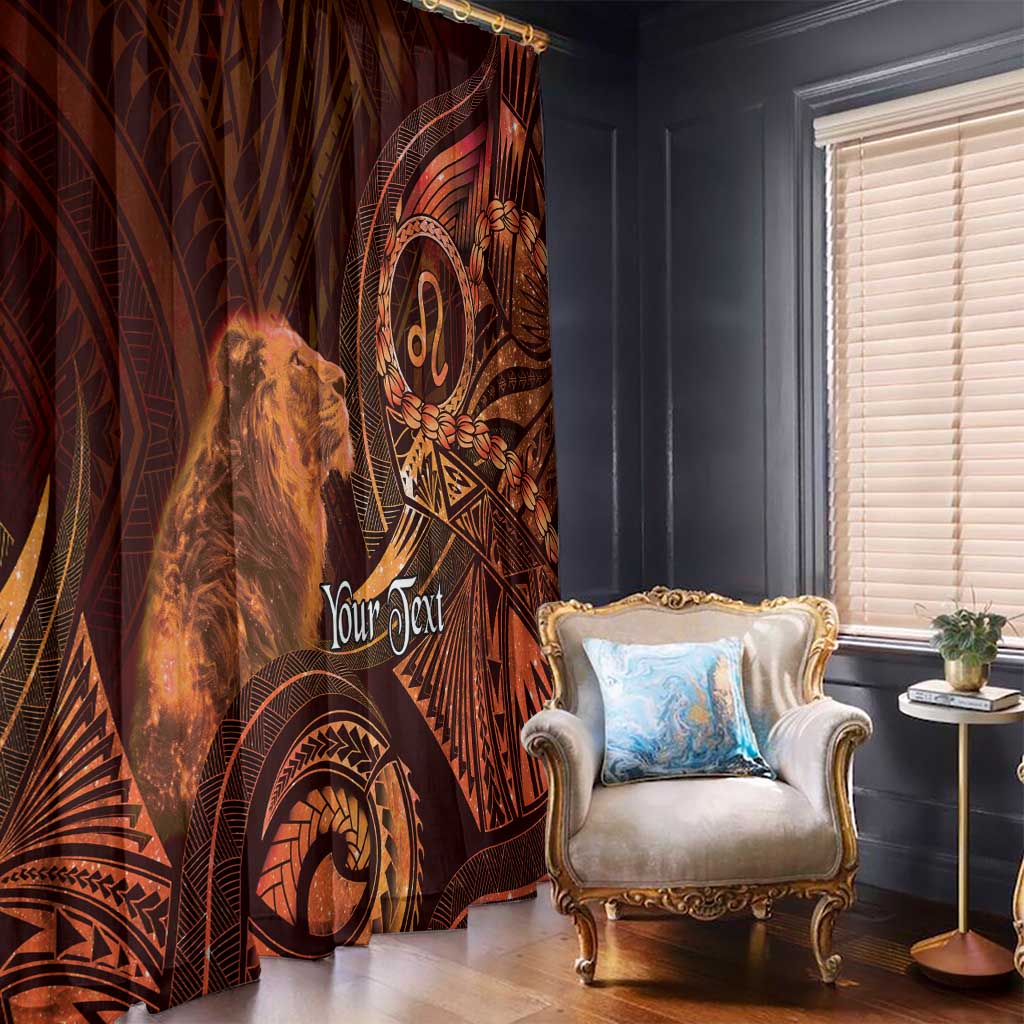 Personalised Polynesia Zodiac Leo Window Curtain Galaxy Polynesian Pattern Chest Tattoo Style LT14 - Polynesian Pride