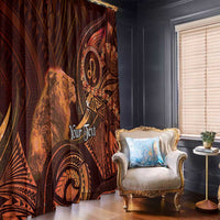 Personalised Polynesia Zodiac Leo Window Curtain Galaxy Polynesian Pattern Chest Tattoo Style LT14 - Polynesian Pride