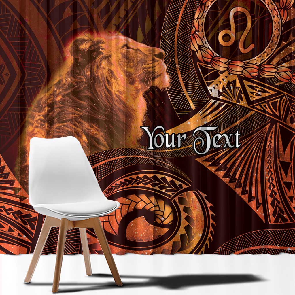 Personalised Polynesia Zodiac Leo Window Curtain Galaxy Polynesian Pattern Chest Tattoo Style LT14 - Polynesian Pride