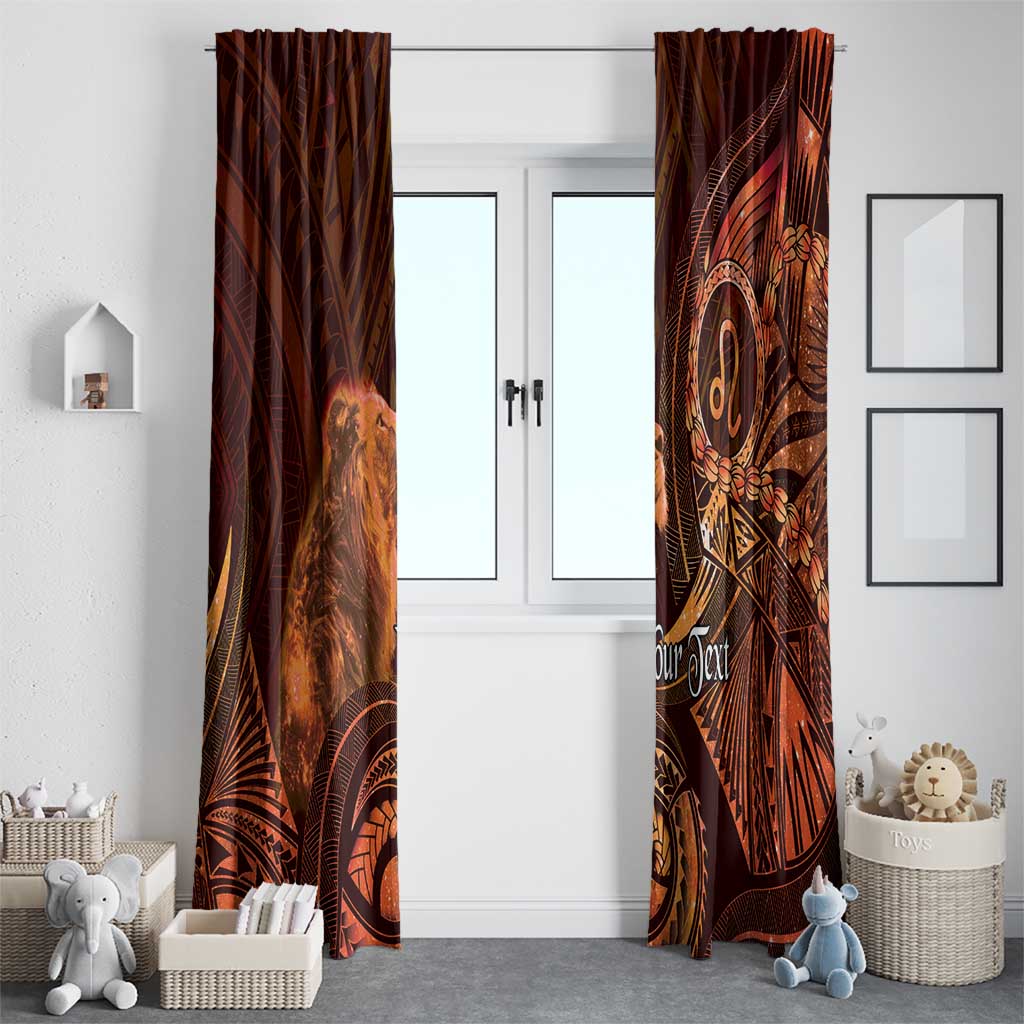 Personalised Polynesia Zodiac Leo Window Curtain Galaxy Polynesian Pattern Chest Tattoo Style LT14 - Polynesian Pride