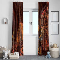 Personalised Polynesia Zodiac Leo Window Curtain Galaxy Polynesian Pattern Chest Tattoo Style LT14 - Polynesian Pride