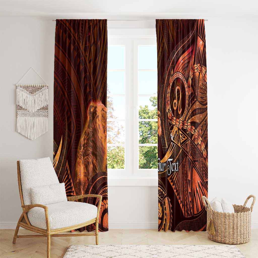 Personalised Polynesia Zodiac Leo Window Curtain Galaxy Polynesian Pattern Chest Tattoo Style LT14 - Polynesian Pride