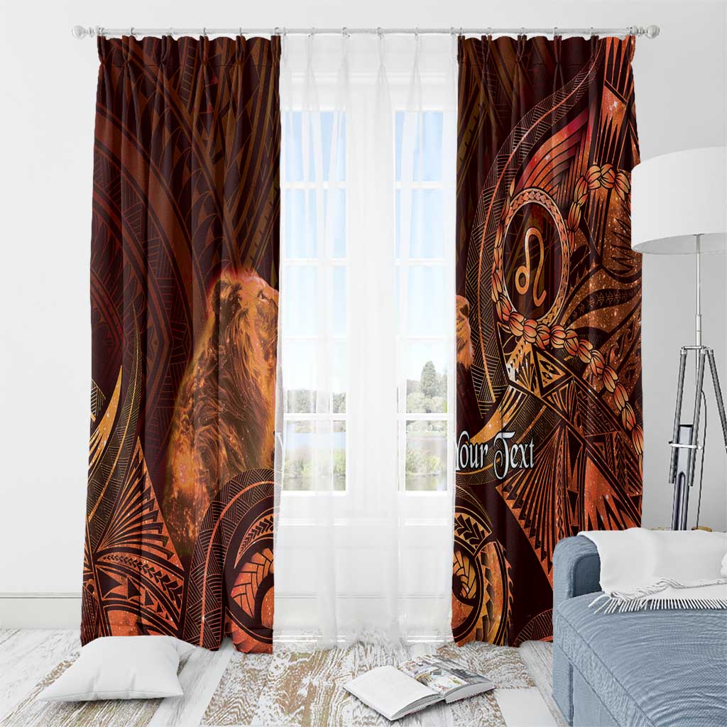 Personalised Polynesia Zodiac Leo Window Curtain Galaxy Polynesian Pattern Chest Tattoo Style LT14 - Polynesian Pride