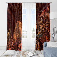 Personalised Polynesia Zodiac Leo Window Curtain Galaxy Polynesian Pattern Chest Tattoo Style LT14 - Polynesian Pride