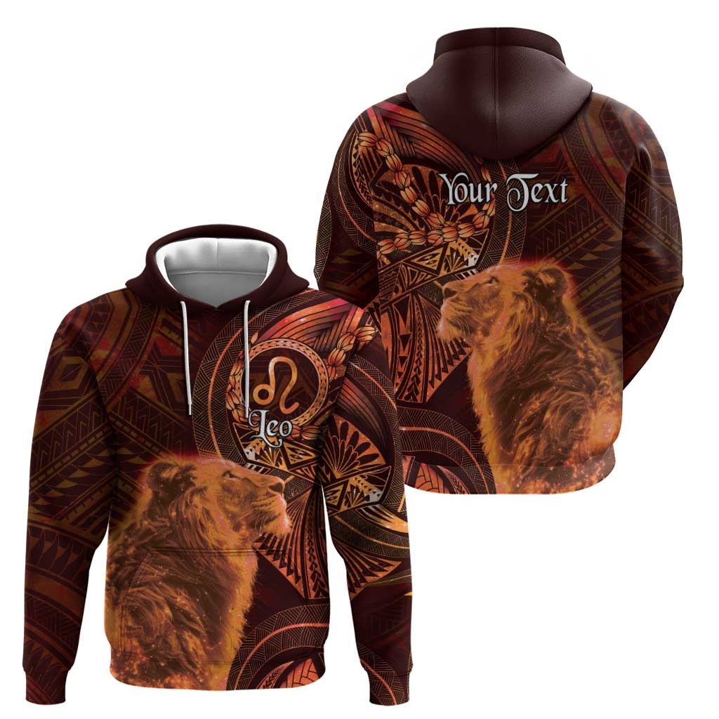 Personalised Polynesia Zodiac Leo Zip Hoodie Galaxy Polynesian Pattern Chest Tattoo Style LT14 - Polynesian Pride