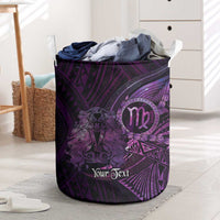 Personalised Polynesia Zodiac Virgo Laundry Basket Galaxy Polynesian Pattern Chest Tattoo Style LT14 Purple - Polynesian Pride