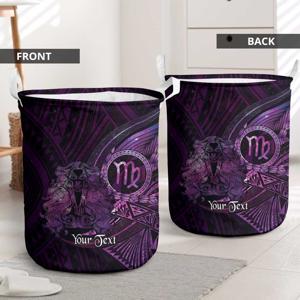 Personalised Polynesia Zodiac Virgo Laundry Basket Galaxy Polynesian Pattern Chest Tattoo Style LT14 - Polynesian Pride