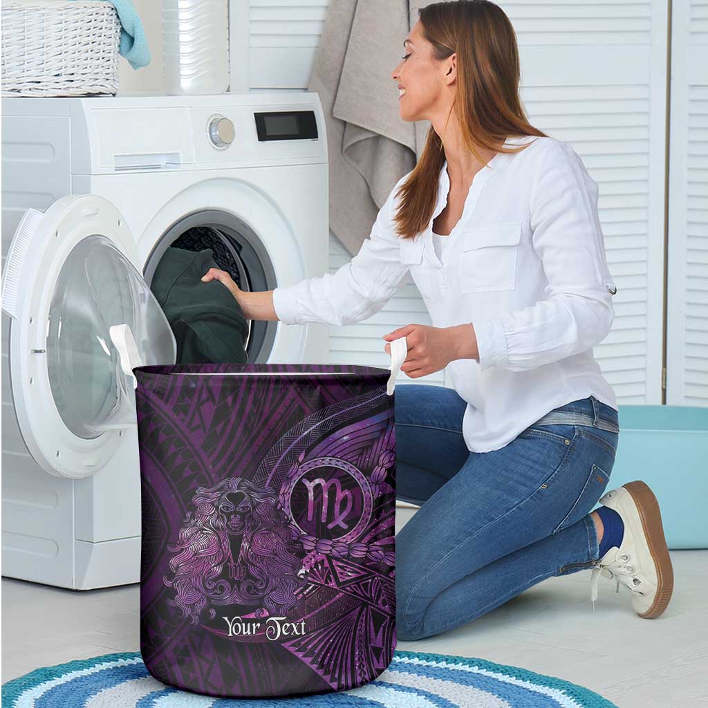 Personalised Polynesia Zodiac Virgo Laundry Basket Galaxy Polynesian Pattern Chest Tattoo Style LT14 - Polynesian Pride