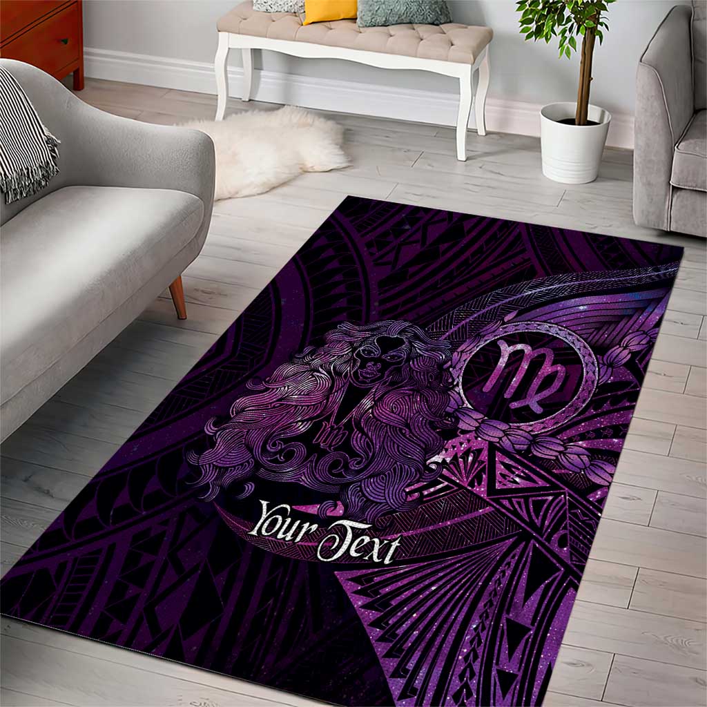 Personalised Polynesia Zodiac Virgo Area Rug Galaxy Polynesian Pattern Chest Tattoo Style LT14 - Polynesian Pride