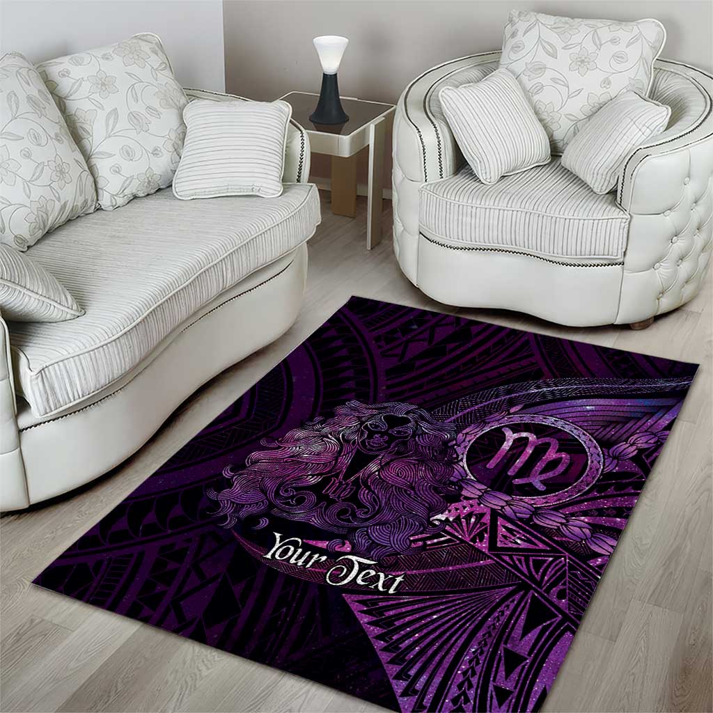 Personalised Polynesia Zodiac Virgo Area Rug Galaxy Polynesian Pattern Chest Tattoo Style LT14 - Polynesian Pride