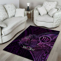 Personalised Polynesia Zodiac Virgo Area Rug Galaxy Polynesian Pattern Chest Tattoo Style LT14 - Polynesian Pride