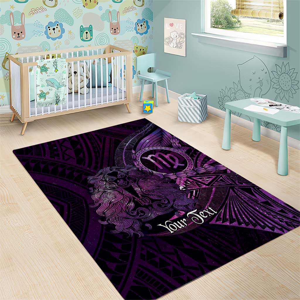 Personalised Polynesia Zodiac Virgo Area Rug Galaxy Polynesian Pattern Chest Tattoo Style LT14 - Polynesian Pride