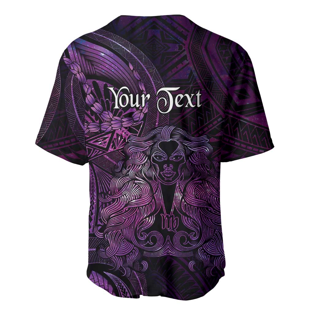 Personalised Polynesia Zodiac Virgo Baseball Jersey Galaxy Polynesian Pattern Chest Tattoo Style LT14 - Polynesian Pride