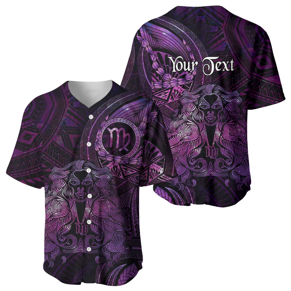 Personalised Polynesia Zodiac Virgo Baseball Jersey Galaxy Polynesian Pattern Chest Tattoo Style LT14 - Polynesian Pride