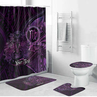 Personalised Polynesia Zodiac Virgo Bathroom Set Galaxy Polynesian Pattern Chest Tattoo Style LT14 Bathroom Set (4 pcs) Purple - Polynesian Pride