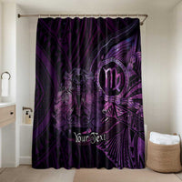 Personalised Polynesia Zodiac Virgo Bathroom Set Galaxy Polynesian Pattern Chest Tattoo Style LT14 Shower Curtain Only Purple - Polynesian Pride