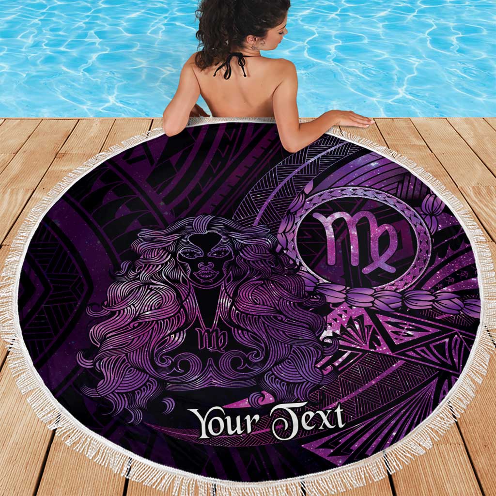 Personalised Polynesia Zodiac Virgo Beach Blanket Galaxy Polynesian Pattern Chest Tattoo Style LT14 - Polynesian Pride