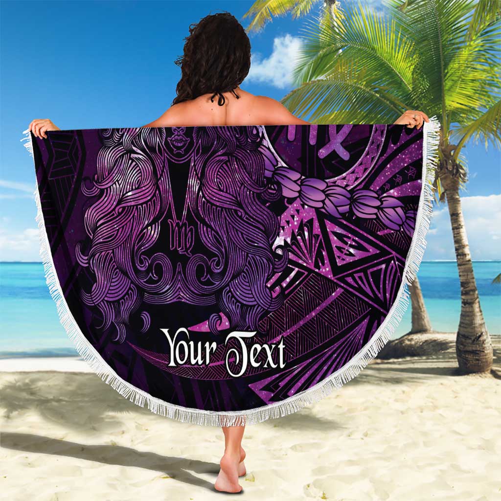 Personalised Polynesia Zodiac Virgo Beach Blanket Galaxy Polynesian Pattern Chest Tattoo Style LT14 - Polynesian Pride