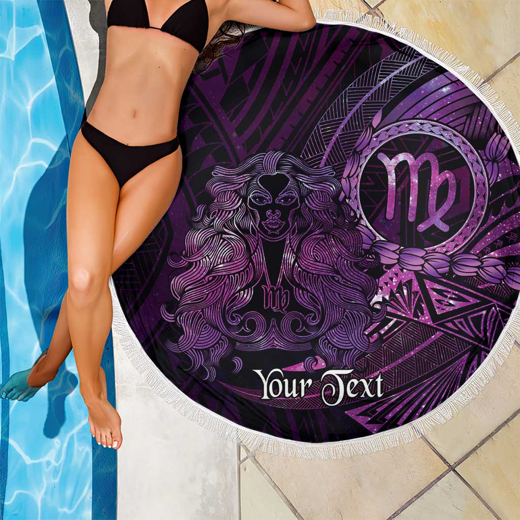 Personalised Polynesia Zodiac Virgo Beach Blanket Galaxy Polynesian Pattern Chest Tattoo Style LT14 - Polynesian Pride