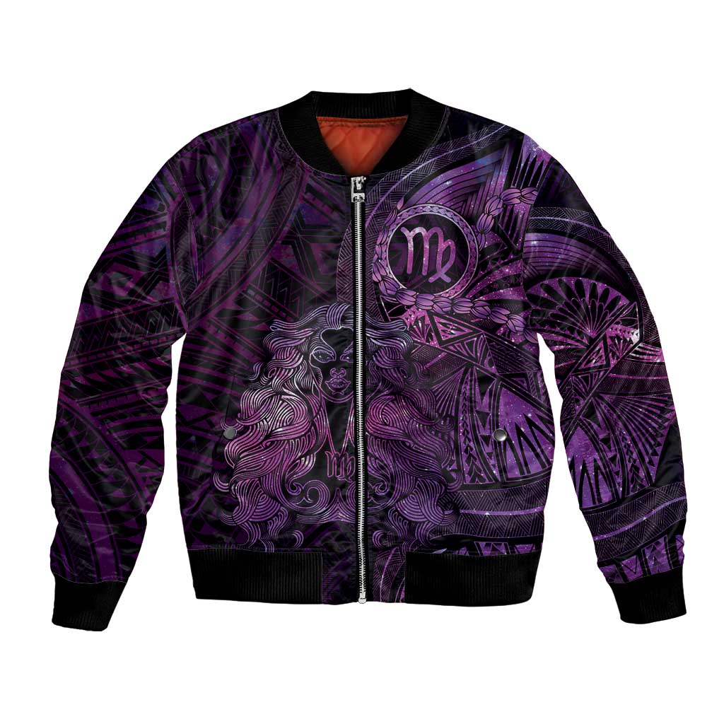 Personalised Polynesia Zodiac Virgo Bomber Jacket Galaxy Polynesian Pattern Chest Tattoo Style
