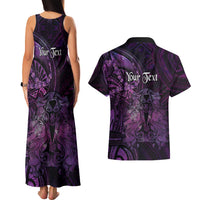 Personalised Polynesia Zodiac Virgo Couples Matching Tank Maxi Dress and Hawaiian Shirt Galaxy Polynesian Pattern Chest Tattoo Style