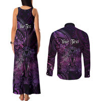 Personalised Polynesia Zodiac Virgo Couples Matching Tank Maxi Dress and Long Sleeve Button Shirt Galaxy Polynesian Pattern Chest Tattoo Style LT14 - Polynesian Pride