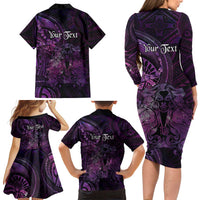 Personalised Polynesia Zodiac Virgo Family Matching Long Sleeve Bodycon Dress and Hawaiian Shirt Galaxy Polynesian Pattern Chest Tattoo Style LT14 - Polynesian Pride