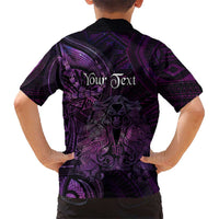 Personalised Polynesia Zodiac Virgo Family Matching Off Shoulder Maxi Dress and Hawaiian Shirt Galaxy Polynesian Pattern Chest Tattoo Style