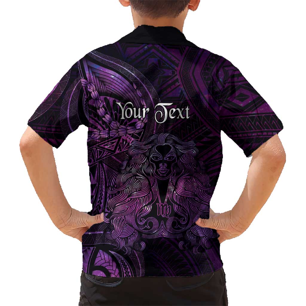 Personalised Polynesia Zodiac Virgo Family Matching Off Shoulder Short Dress and Hawaiian Shirt Galaxy Polynesian Pattern Chest Tattoo Style LT14 - Polynesian Pride